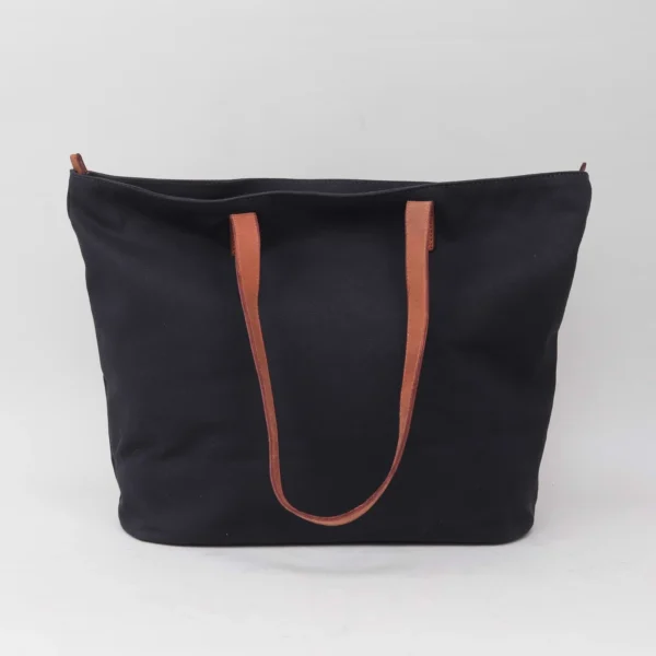 Canvas leer shopper brighton 14seven sophos lifestyle navy front hengsel