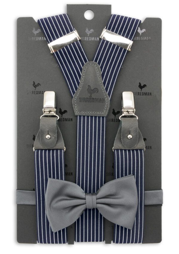Heren bretels sir-redman-bretels-striped-gent-blauw bij 14-Seven.com art SRCOMBI20007B