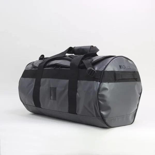 Sophos reistas en rugzak in een dry bag waterdicht chalk black travel bag schuin 14seven