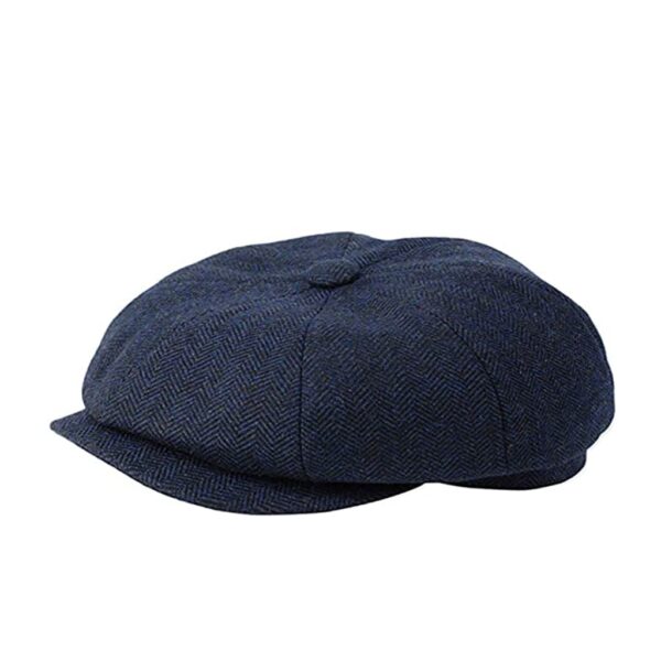 Peaky Blinders 8 panel cap navy blue herringbone Newspaper boy pet blauw cap Irish14-seven