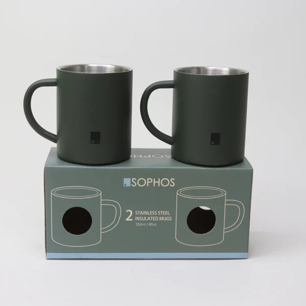 thermomok 2 stuks groen 250 ml sophos lifestyle by 14-seven mok reismok travel mug beker 2thermobeker