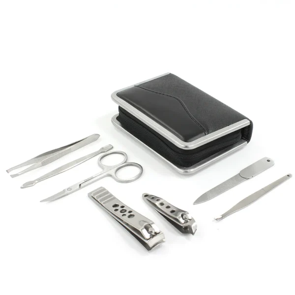 Manicure set medium zwart reisaccessoire reizen 14-seven Sophos nagelverzorging overzicht