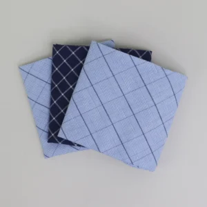 herenzakdoek klassieke zakdoek geruit blauw navy 3 stuks