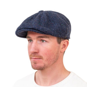 newsboy Baker boy cap peaky blinders hat navy gatsby 100 donegal-tweed ierse pet