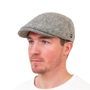 platte pet flat cap peaky blinders zilver grijs the-dubliner-100-donegal-tweed